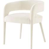 Lauryn Dining Side Chair in All Over Cream Velvet